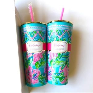 Two New Lilly Pulitzer Reusable Cold Water Tumbler